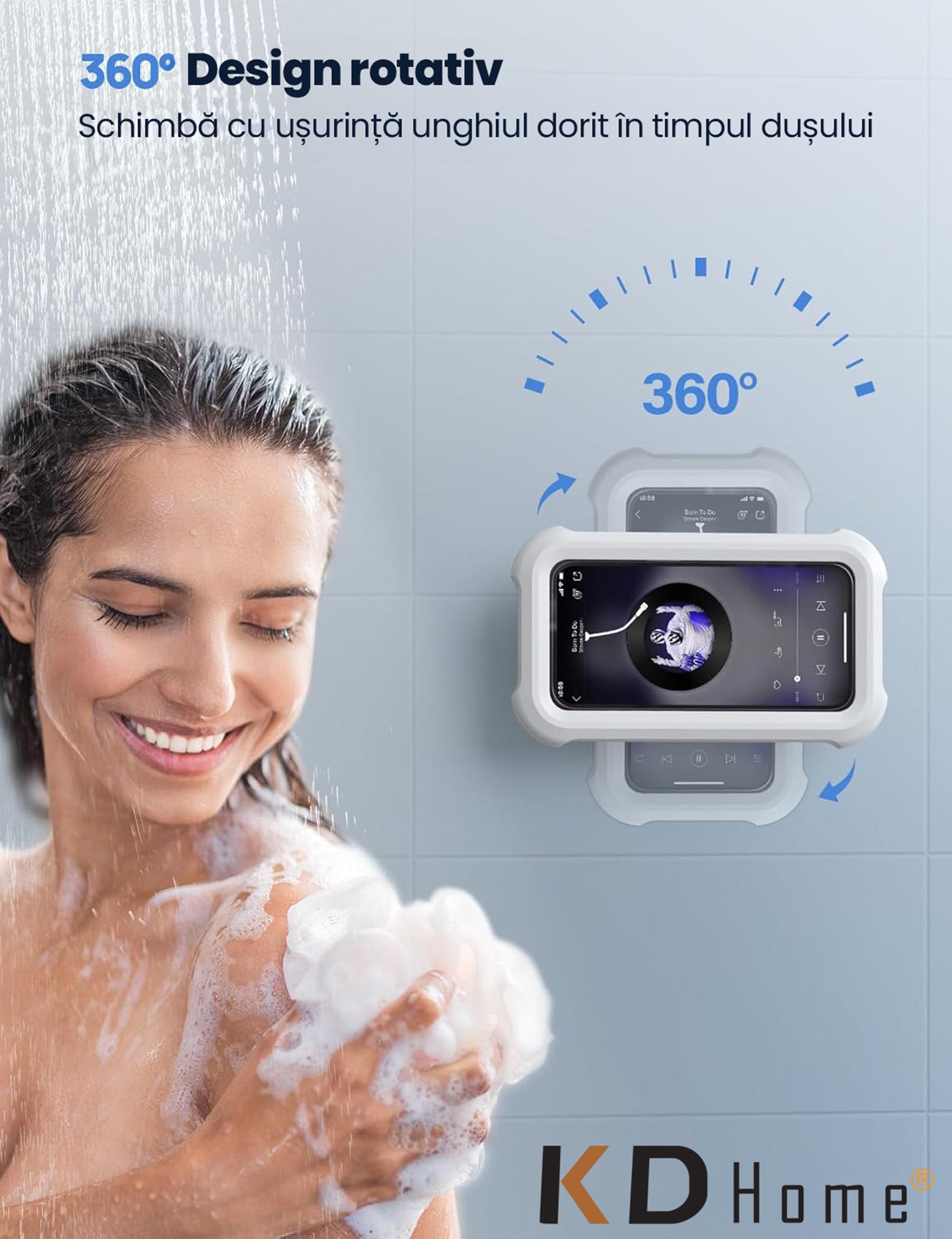 Suport Telefon Pentru Baie si Dus KD Home ShowerView Suport Telefon Pentru Baie si Dus KD Home ShowerView